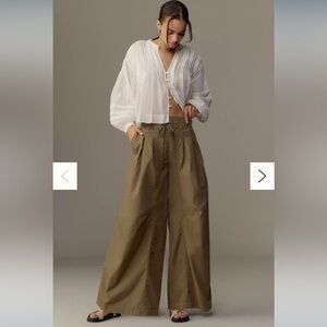 By Anthropologie women’s Wide-Leg Parachute Pants S boho romantic